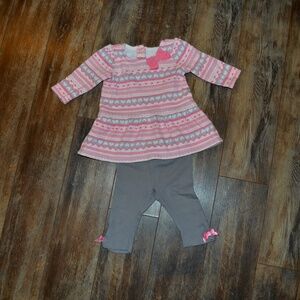 Gymboree Pink/Grey Heart Dress w/Pants